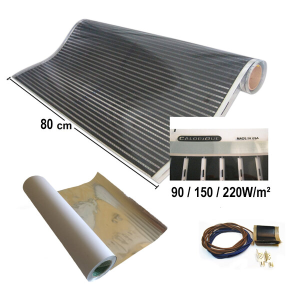 CALORIQUE Infrared heating foil set, 80 cm Width with Protective Shielding