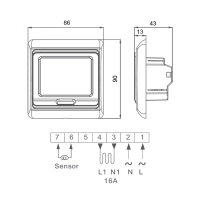 Thermostat E91 LCD Touchscreen programmierbar