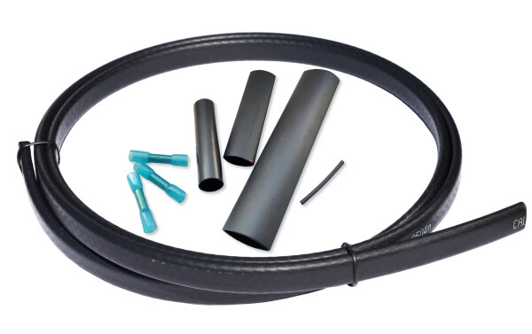 CALORIQUE HTM 10 W/m heating cable self-regulating premium outer jacket pre-assembled trace heating in and on pipes with a connection kit - 10m